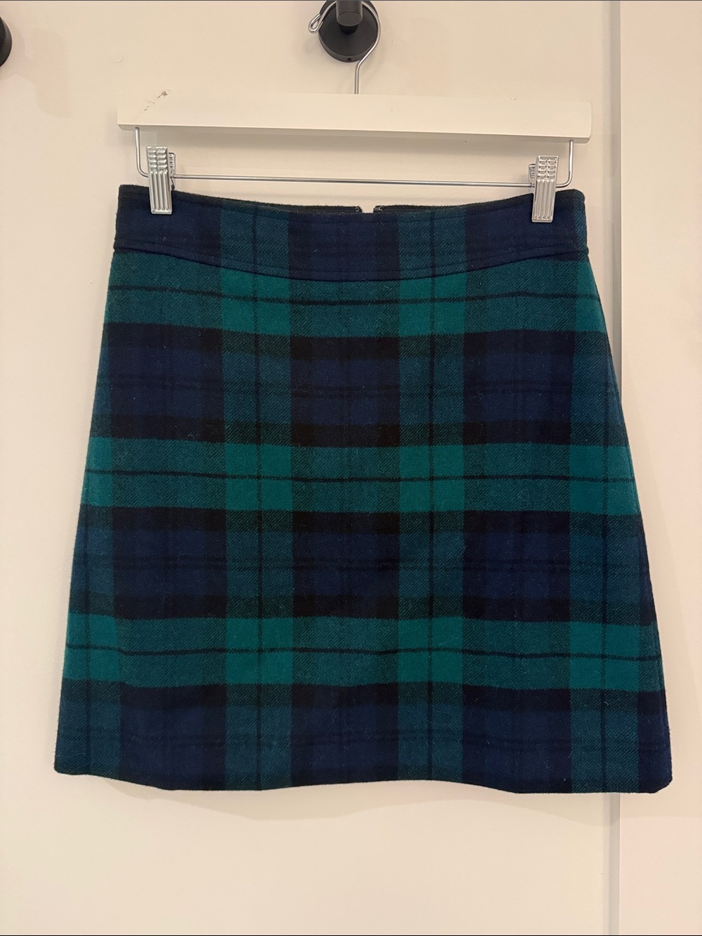J CrewClassic Green & Navy Plaid A-Line Skirt - Women size 4